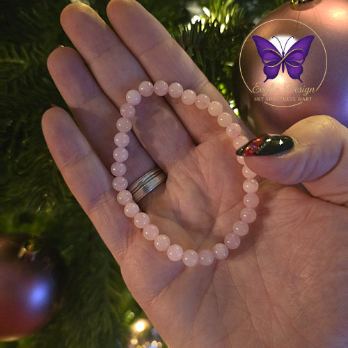 Rozenkwarts Armband 6 mm – Liefde, rust en zelfliefde